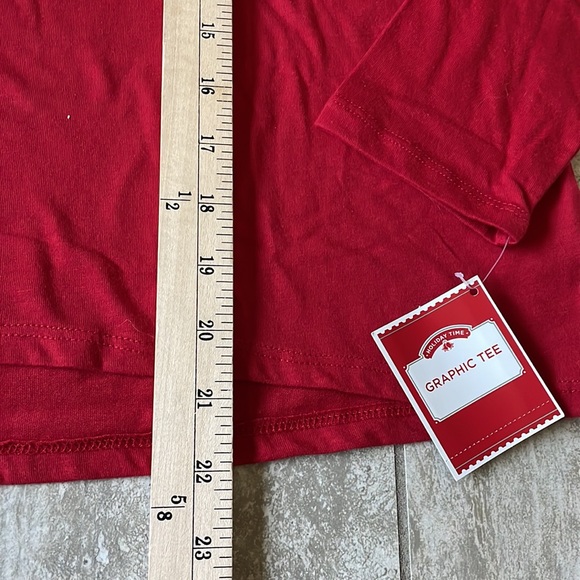 Holiday Time graphic tee red long sleeves shirt for kids size XXL - Picture 4 of 8